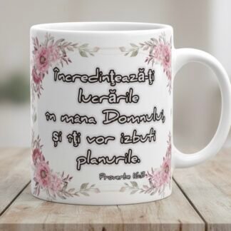 Cană personalizată Proverbe 16:3