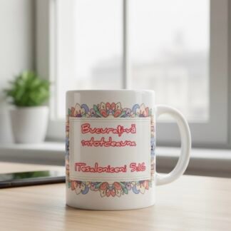 Cană personalizată cu verset biblic – Bucurați-vă